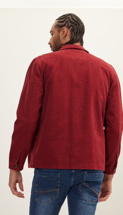 Canvas Work Jacket - Bordeaux - Ron Tomson