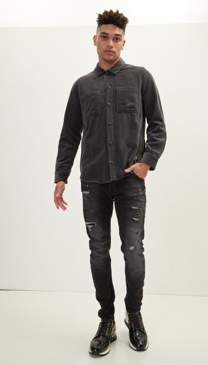 Casual Over Shirt - Anthracite - Ron Tomson