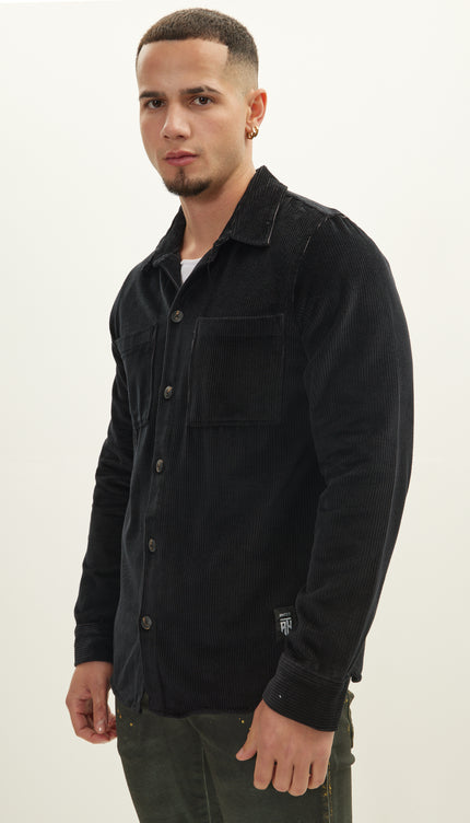 Casual Over Shirt - Black - Ron Tomson