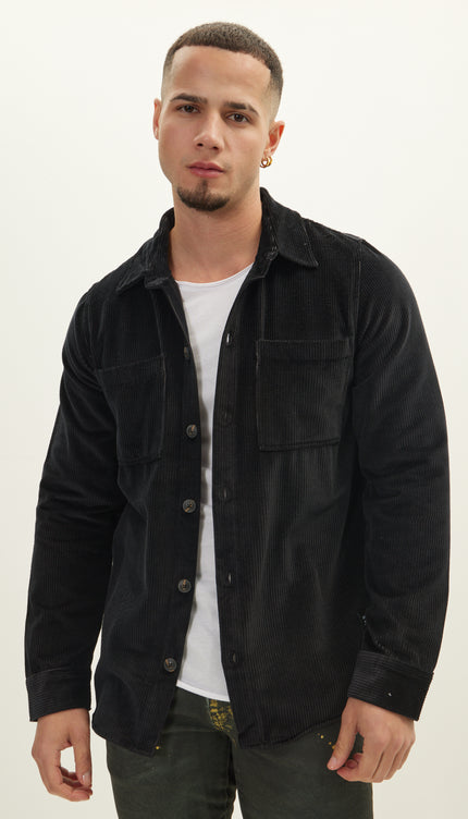 Casual Over Shirt - Black - Ron Tomson