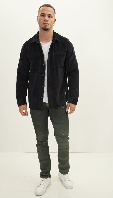 Casual Over Shirt - Black - Ron Tomson