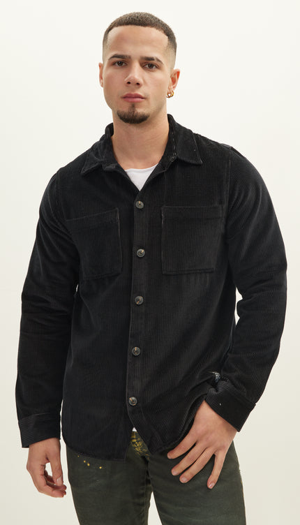 Casual Over Shirt - Black - Ron Tomson