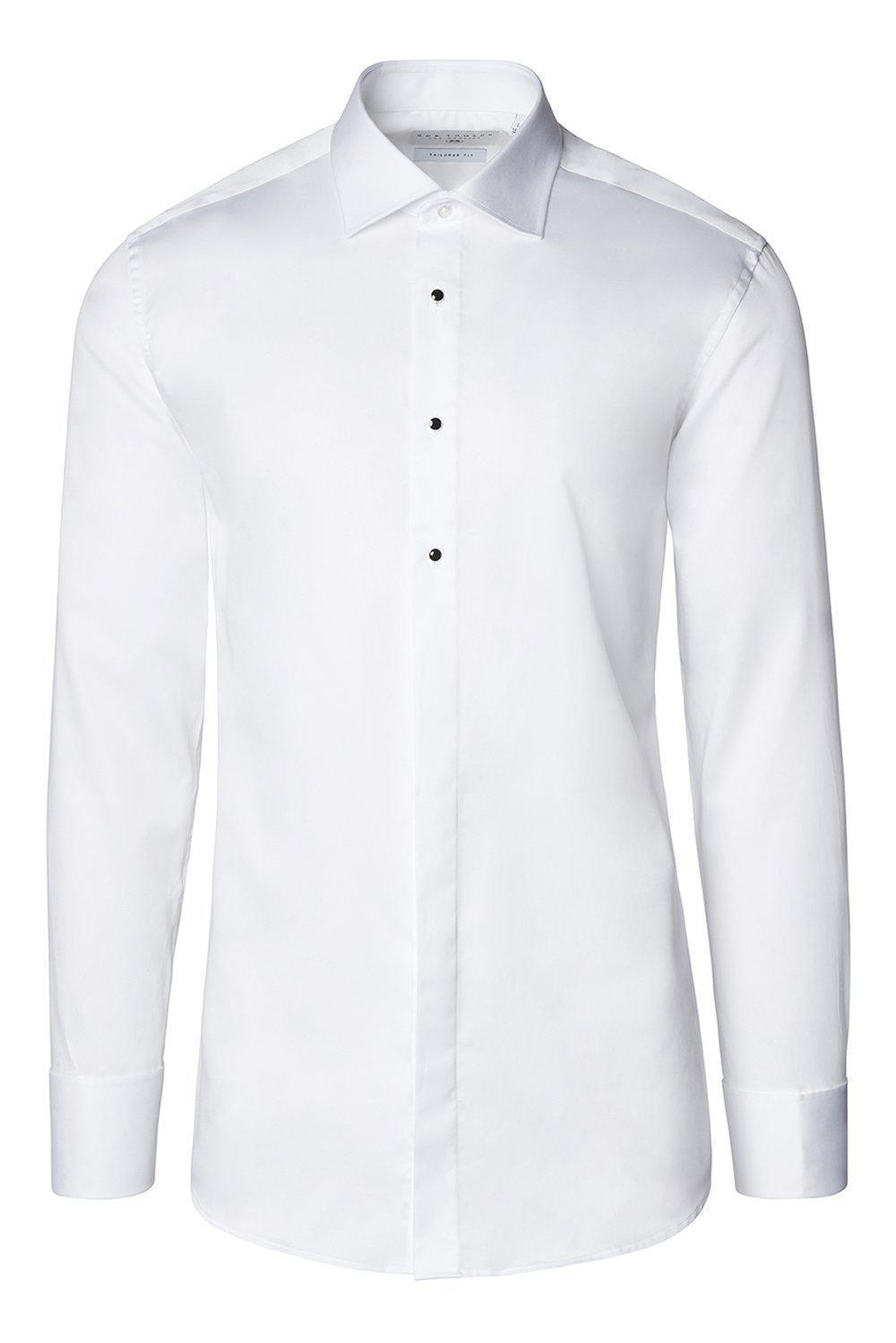 Classical Top 3 Front Stud Tuxedo Shirt - White - Ron Tomson