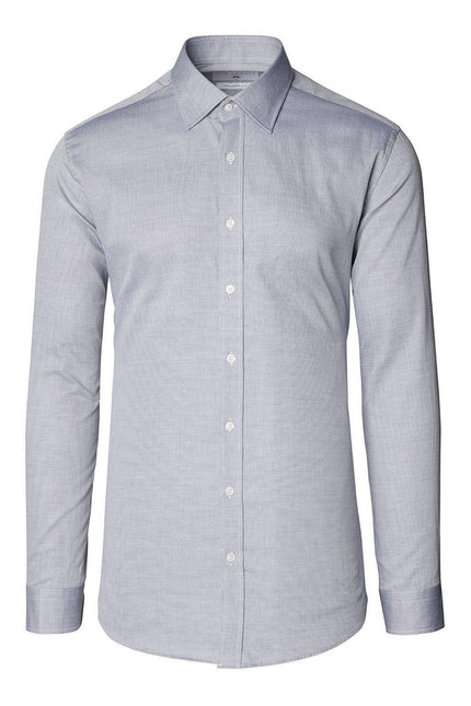 Convertible Cuff Oxford Cotton Spread Collar Dress Shirt - Grey - Ron Tomson