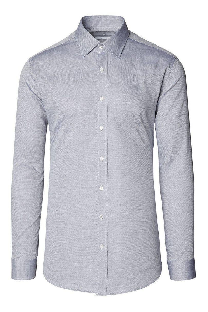 Convertible Cuff Oxford Cotton Spread Collar Dress Shirt - Grey - Ron Tomson