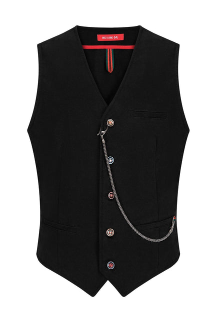 Cotton Vest - Black - Ron Tomson