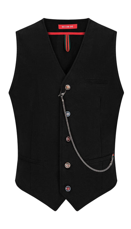 Cotton Vest - Black - Ron Tomson