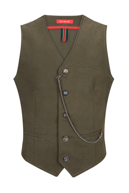 Cotton Vest - Green - Ron Tomson