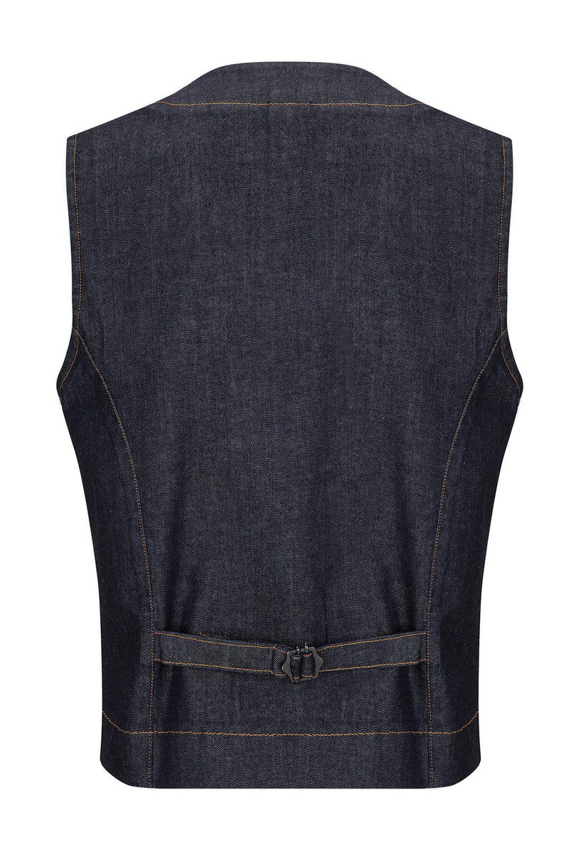 Cotton Vest - Navy - Ron Tomson