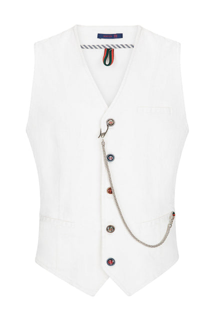 Cotton Vest - White - Ron Tomson