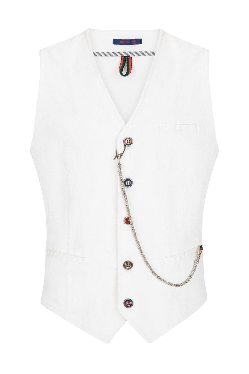 Cotton Vest - White - Ron Tomson