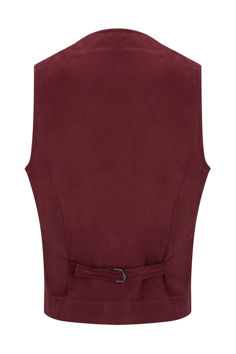 Cotton Vest - Wine - Ron Tomson