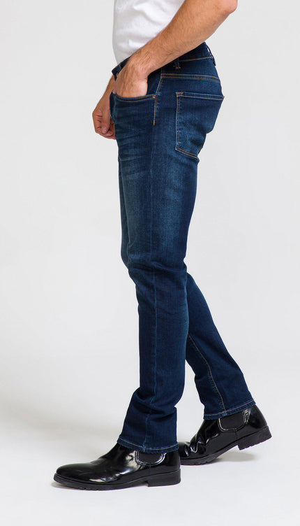 Dorado Washed Slim Fit Jeans - DARK BLUE - Ron Tomson