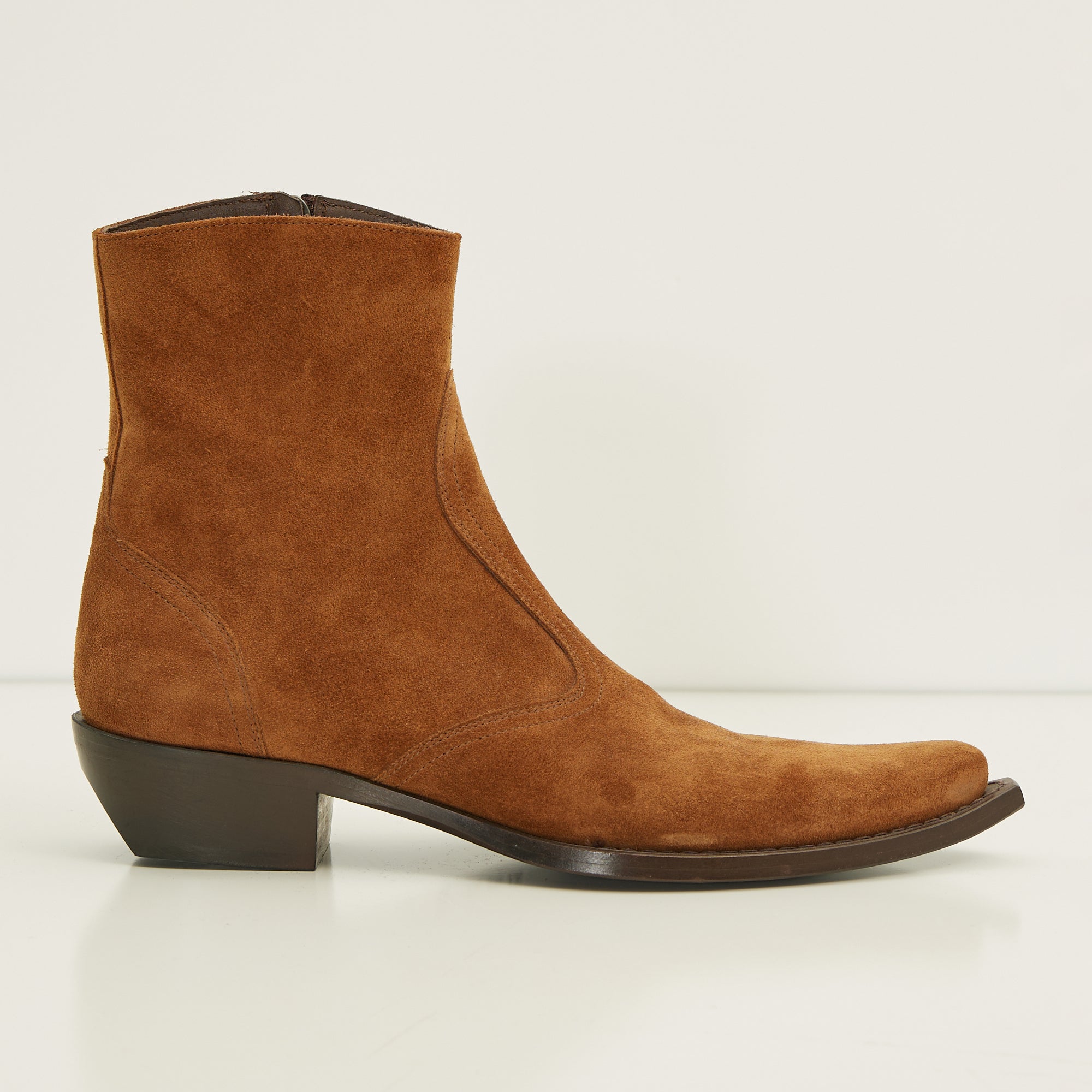 N° A2005.44 JONAH SIDE ZIP BOOT - TOBACCO SUEDE – Ron Tomson