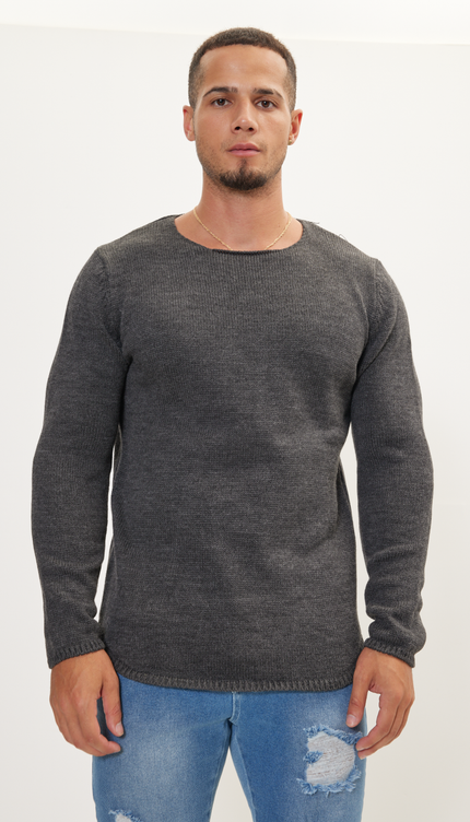 Everyday Knitwear Slim Sweater - Anthracite - Ron Tomson