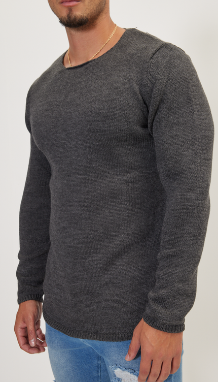 Everyday Knitwear Slim Sweater - Anthracite - Ron Tomson