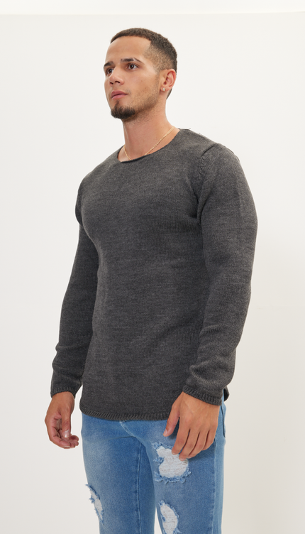 Everyday Knitwear Slim Sweater - Anthracite - Ron Tomson