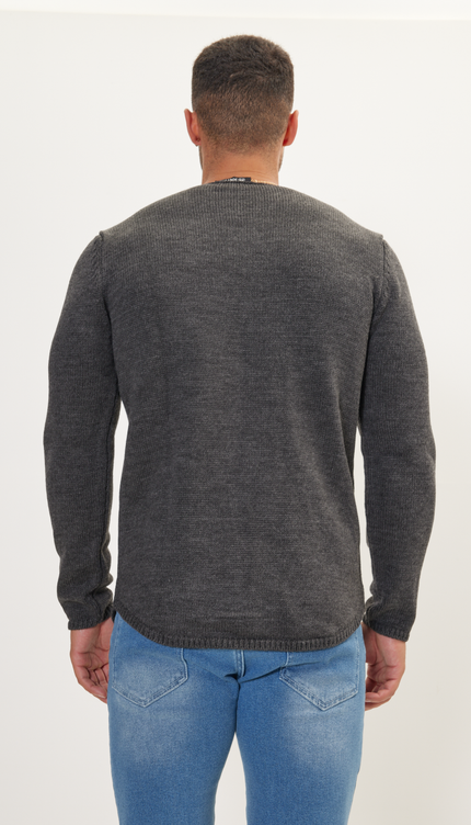 Everyday Knitwear Slim Sweater - Anthracite - Ron Tomson
