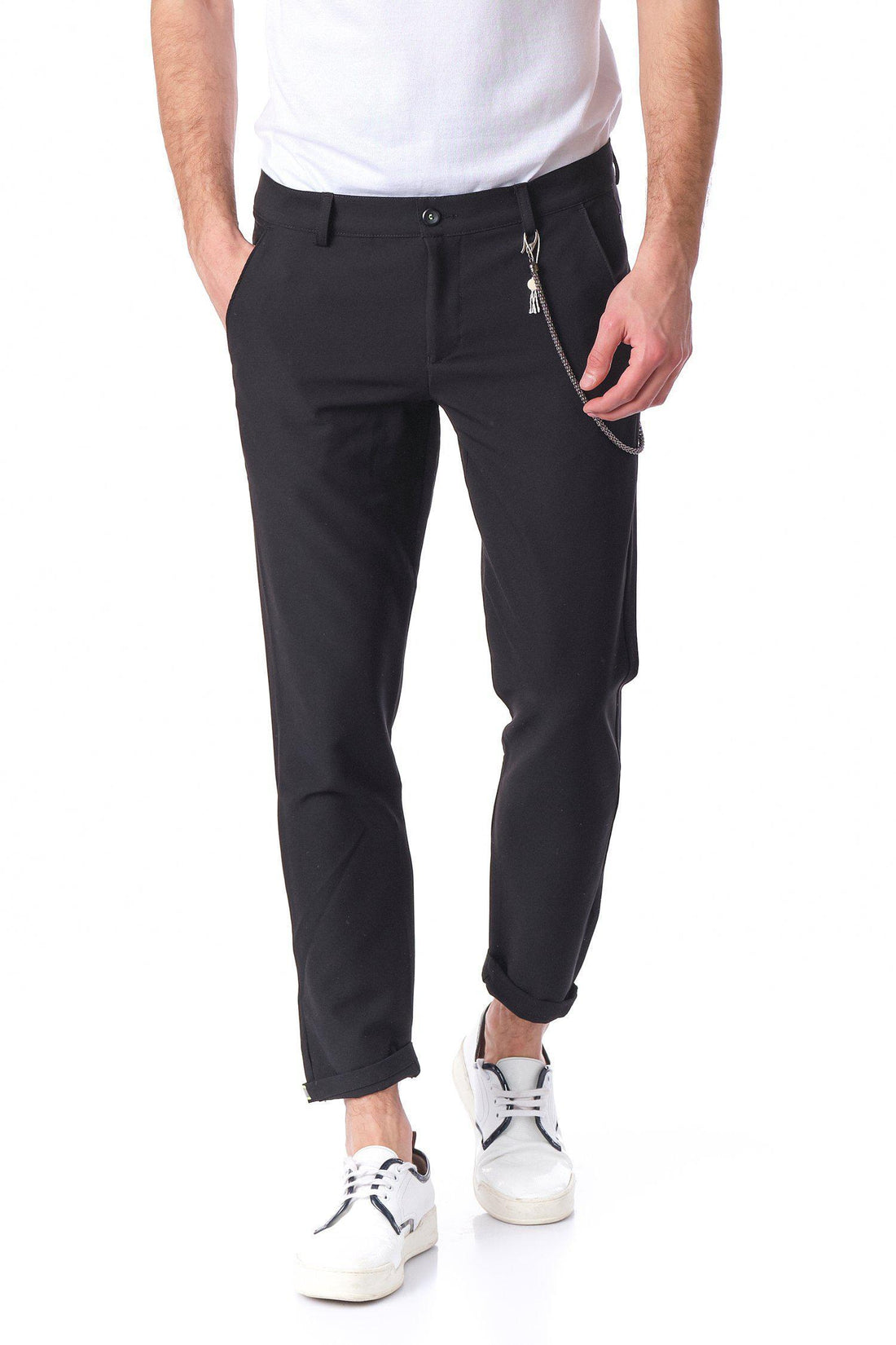 French Quarter Casual Trouser - Black - Ron Tomson