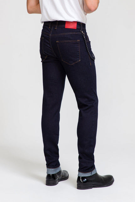 Indigo Slim Fit Denim Jeans - DARK BLUE 1 - Ron Tomson