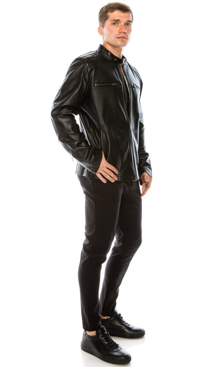 Leather Jacket - Black - 71037 - Ron Tomson