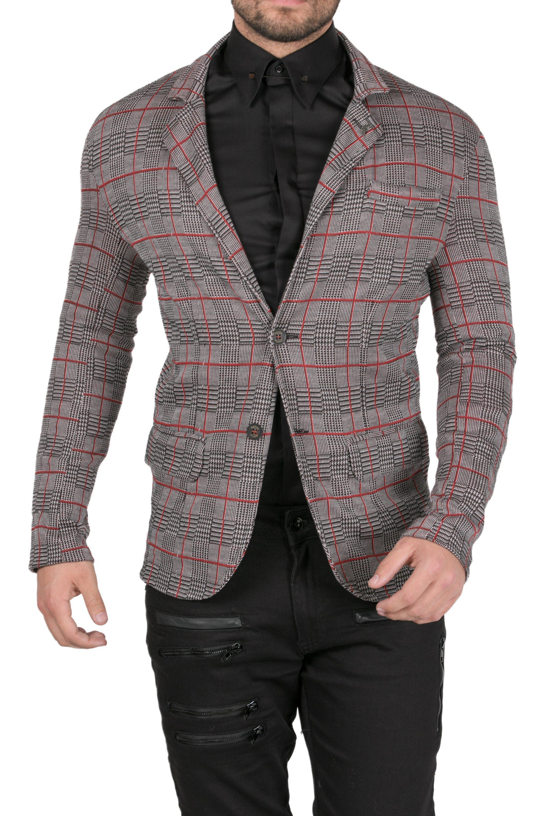 Lightweight Fitted Casual Blazer - Grey - Ron Tomson