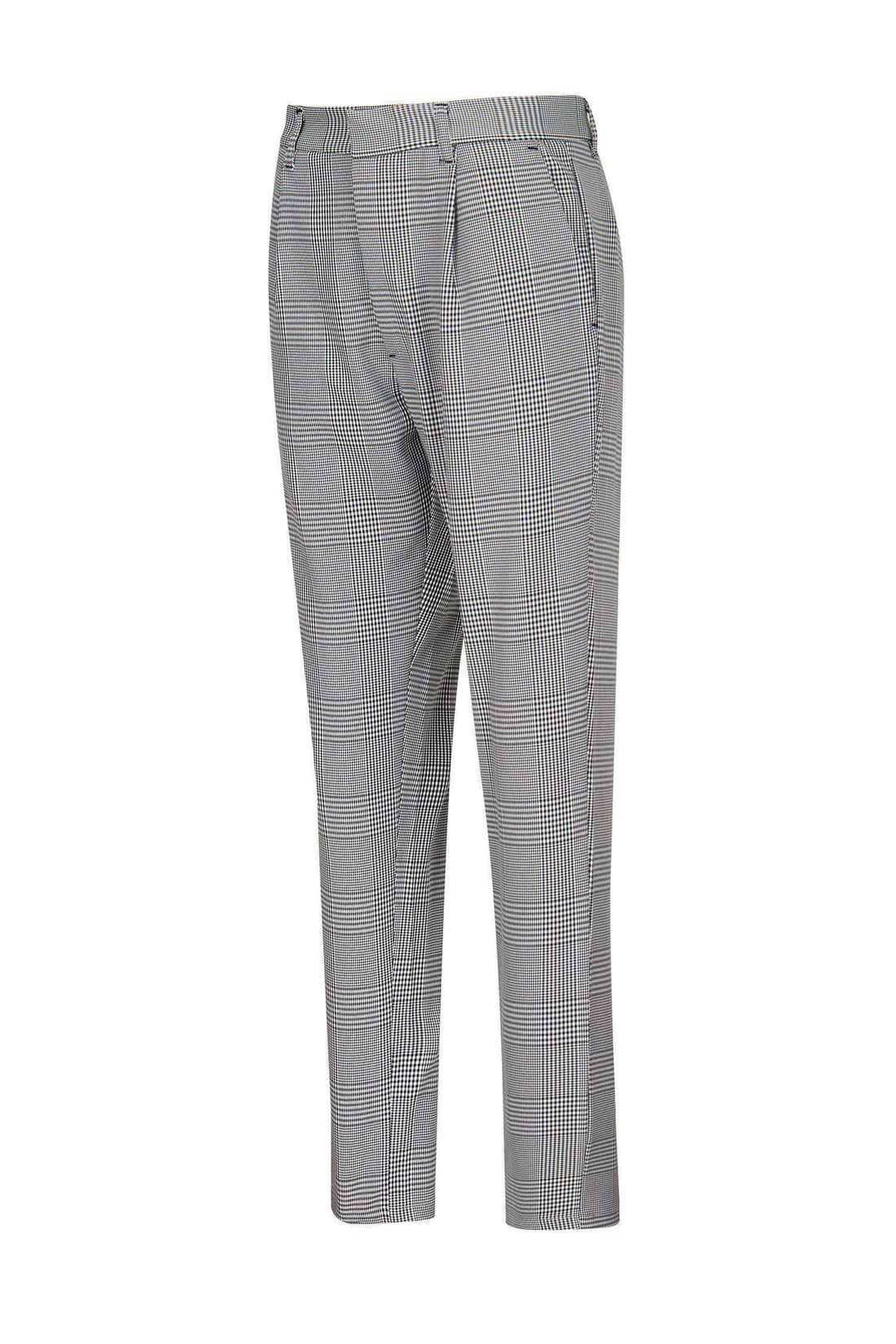 Patterned Slim Fit Casual Trouser - Black 1 - Ron Tomson