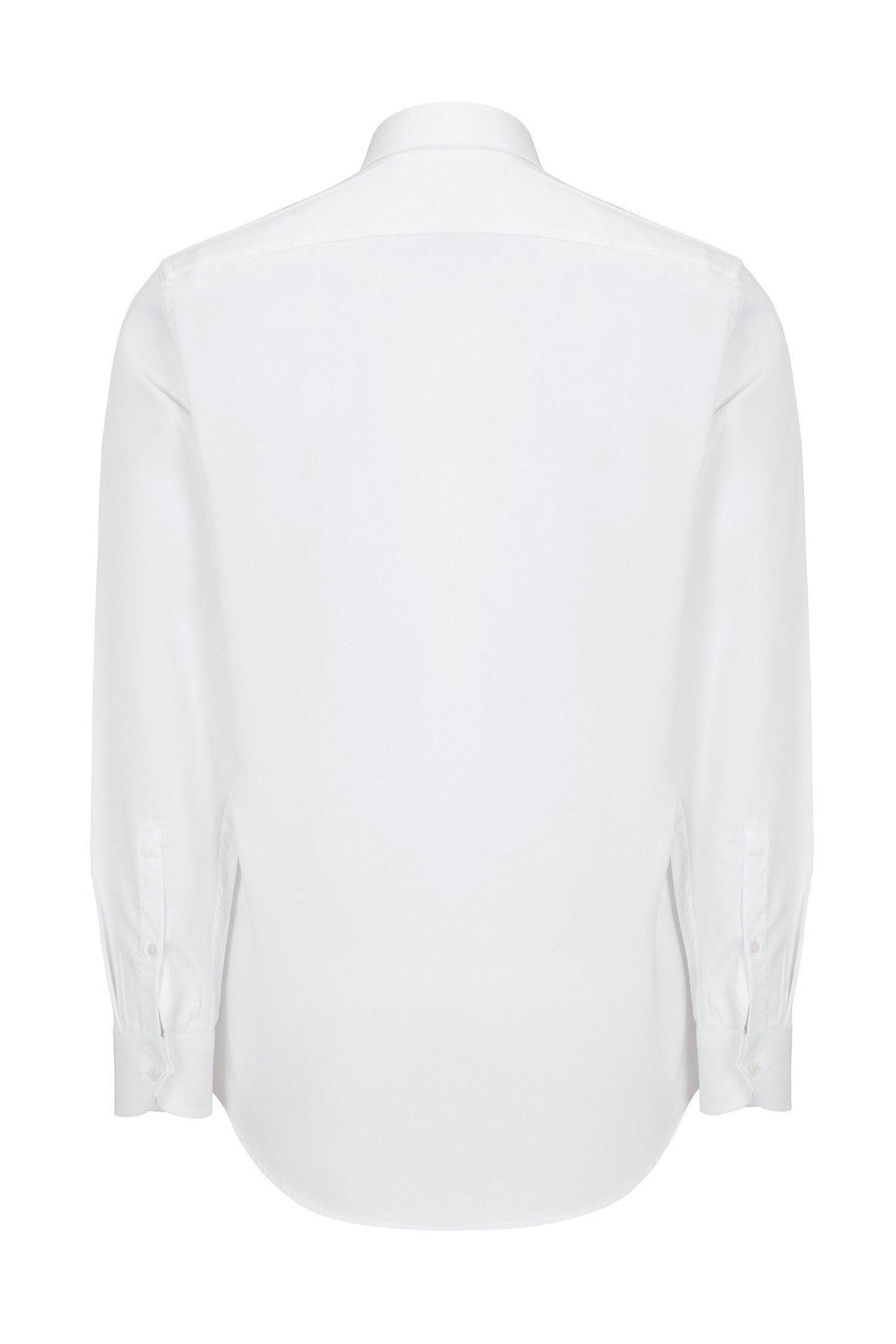 Pure Cotton Sateen Dress Shirt - White - Ron Tomson