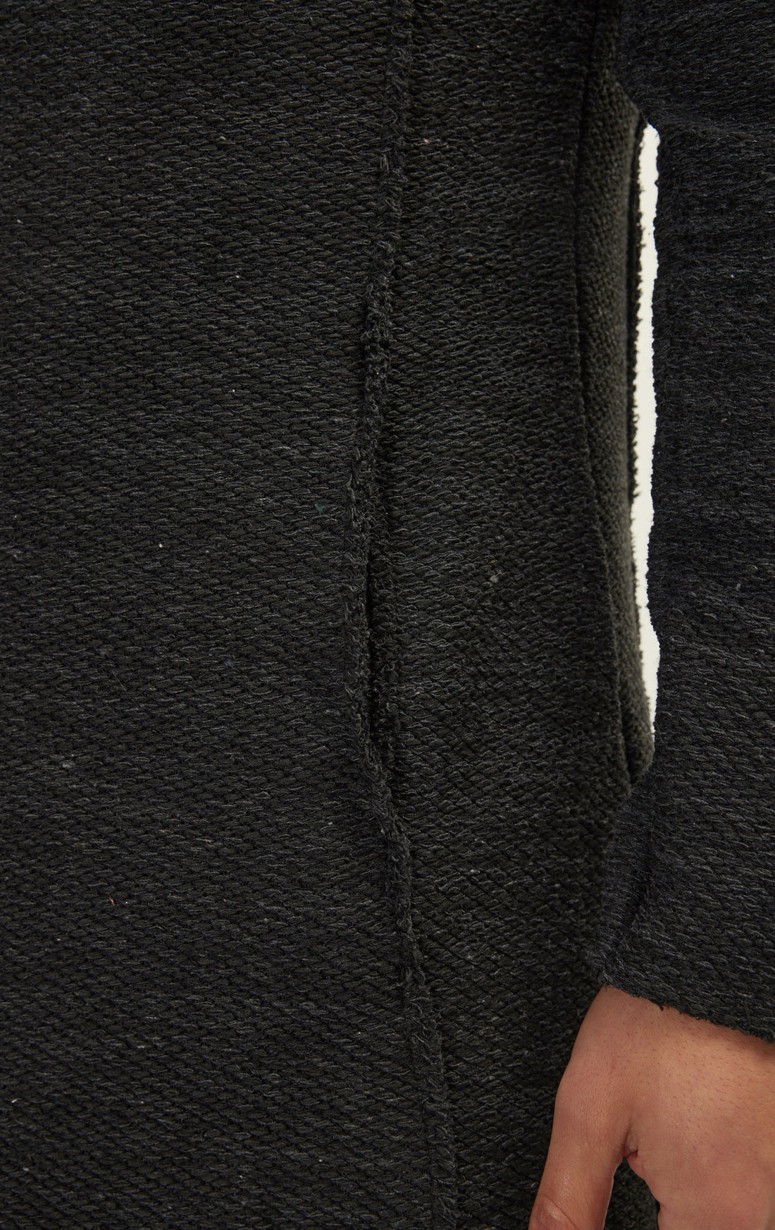 Nr. 6257 Asymmetrischer Cardigan mit verdeckter Knopfleiste – Anthrazitschwarz