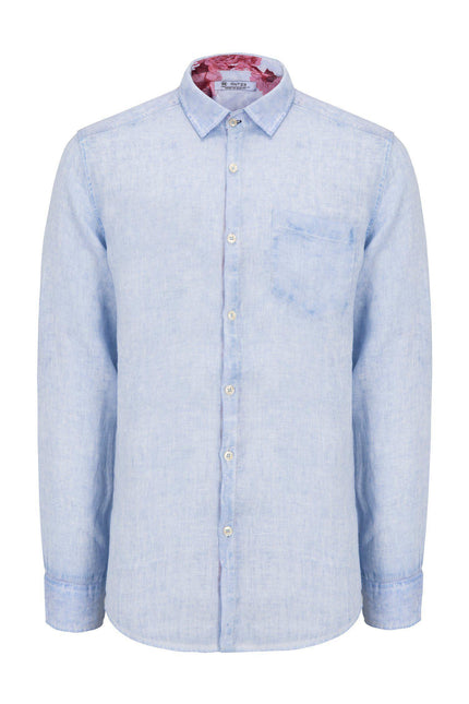 SKY BLUE LINEN SHIRT - Ron Tomson