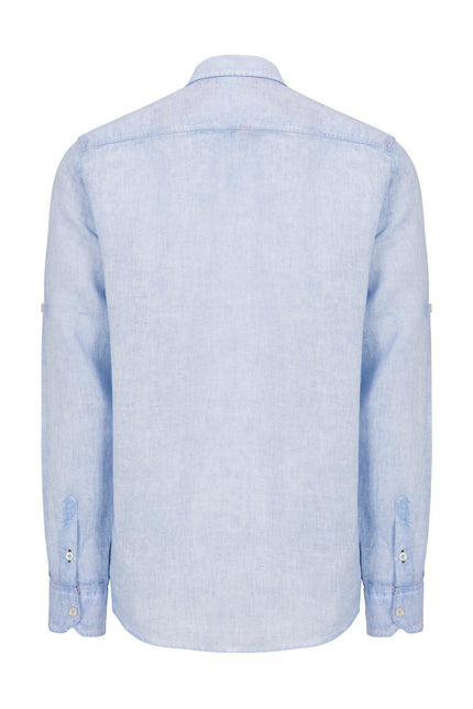 SKY BLUE LINEN SHIRT - Ron Tomson