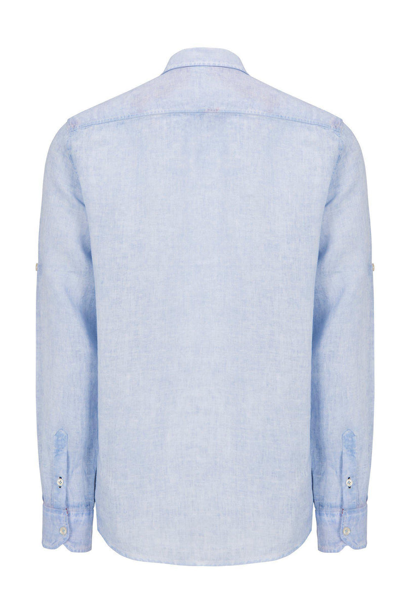 SKY BLUE LINEN SHIRT - Ron Tomson