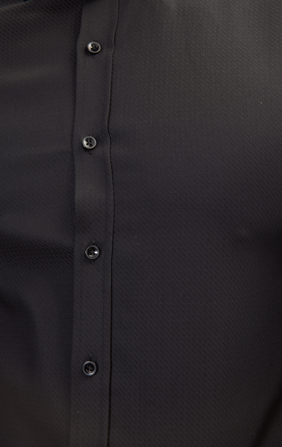 N° 4802A PURE COTTON FRONT PLACKET SPREAD COLLAR DRESS SHIRT - BLACK