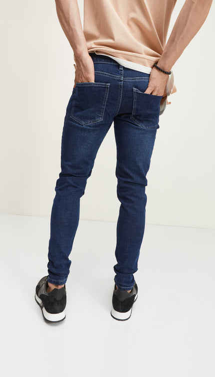 Dorado Washed Slim Fit Jeans - DARK BLUE - Ron Tomson