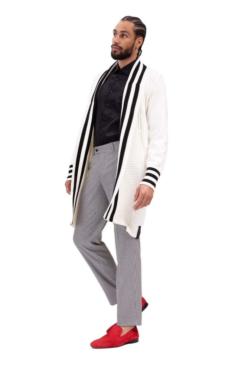Men's Long Cardigan - Ecru | Ron Tomson