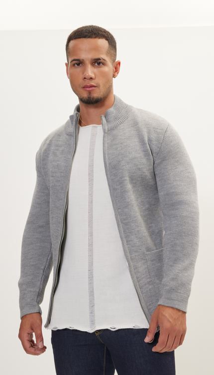 N° 6418 CARDIGAN GRIGIO
