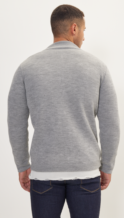 N° 6418 CARDIGAN GRIGIO