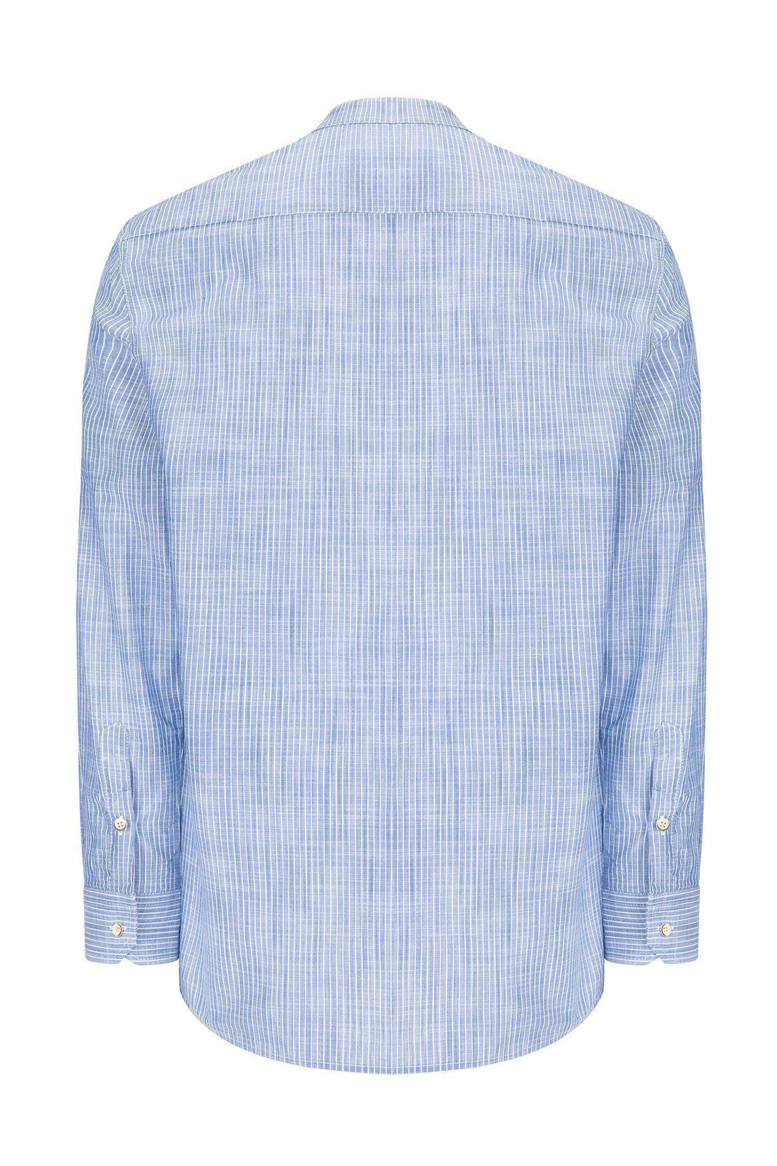 Striped Cotton Shirt - DARK BLUE - Ron Tomson