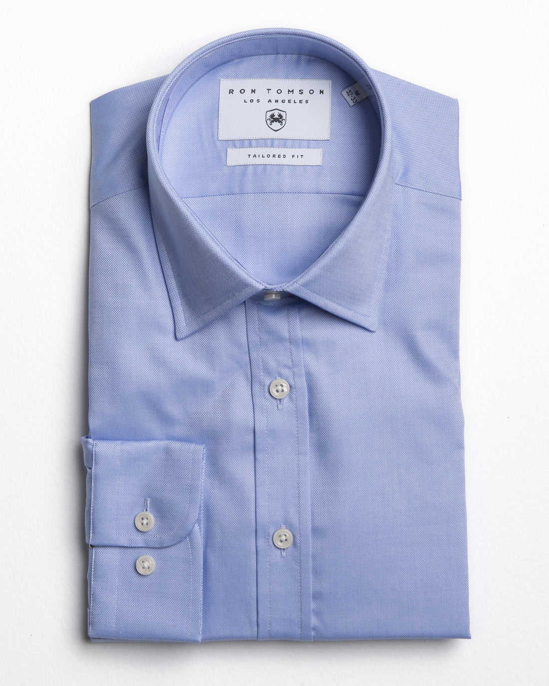 Tonal Accents Dress Shirt - Light Blue-2 - Ron Tomson