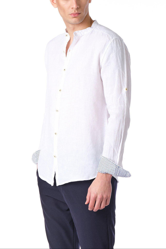 Zephyr Linen Shirt - White - Ron Tomson