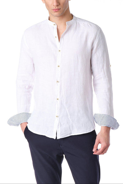 Zephyr Linen Shirt - White - Ron Tomson