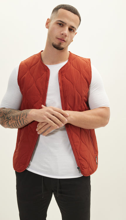 Zipper Up Spring Vest - Tile - Ron Tomson