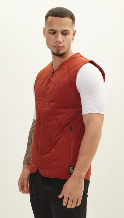 Zipper Up Spring Vest - Tile - Ron Tomson