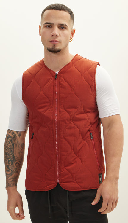 Zipper Up Spring Vest - Tile - Ron Tomson