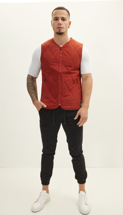 Zipper Up Spring Vest - Tile - Ron Tomson