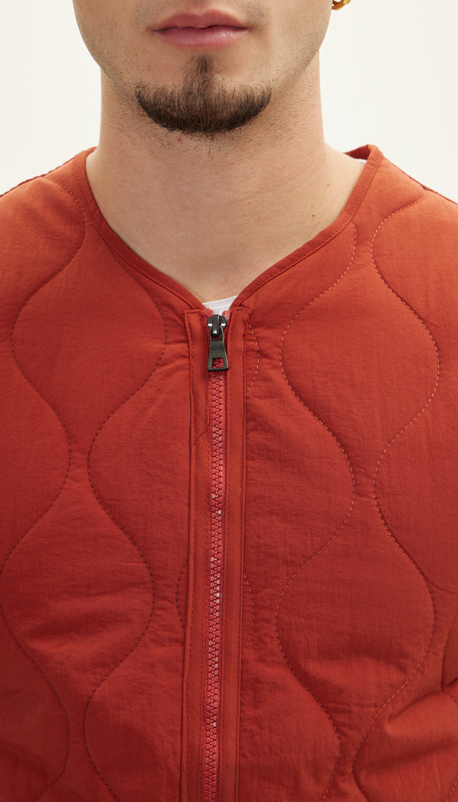 Zipper Up Spring Vest - Tile - Ron Tomson